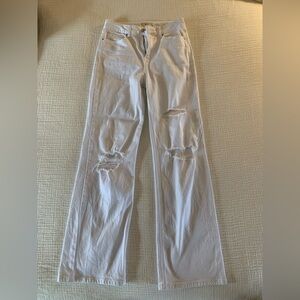 Rewash White Distressed Straight Leg Jeans